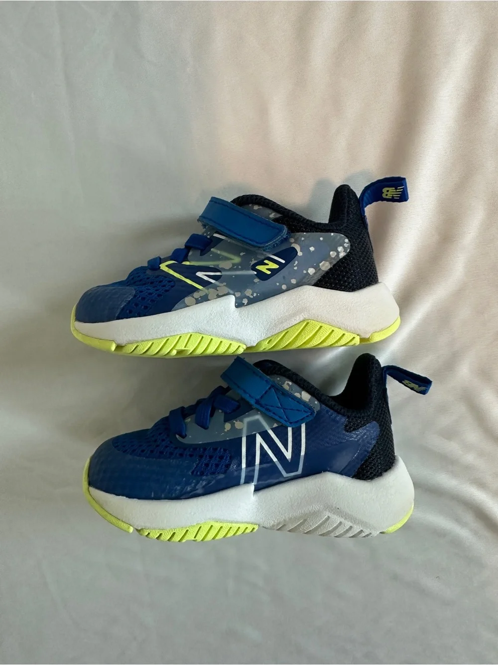 New Balance Kids Blue and Neon Yellow Lightweight Sneakers